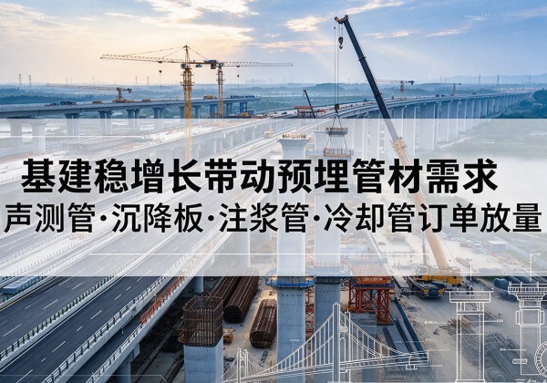 福泉基建稳增长带动预埋监测管材需求，声测管、沉降板、注浆管订单持续放量